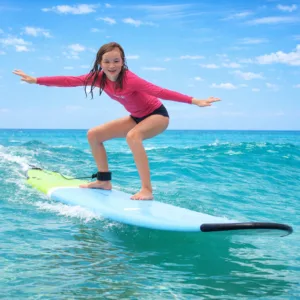 Private family surf lesson with hands-on instruction