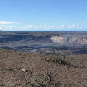 Volcanic eruption plume rising from Kīlauea volcano